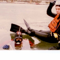 Frank met droogpak en ik ....